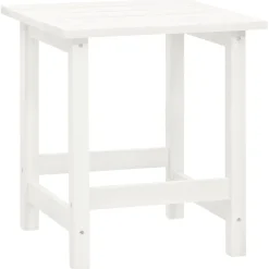 vidaXL Silla con otomana y mesa jardín Adirondack macizo abeto Blanco New