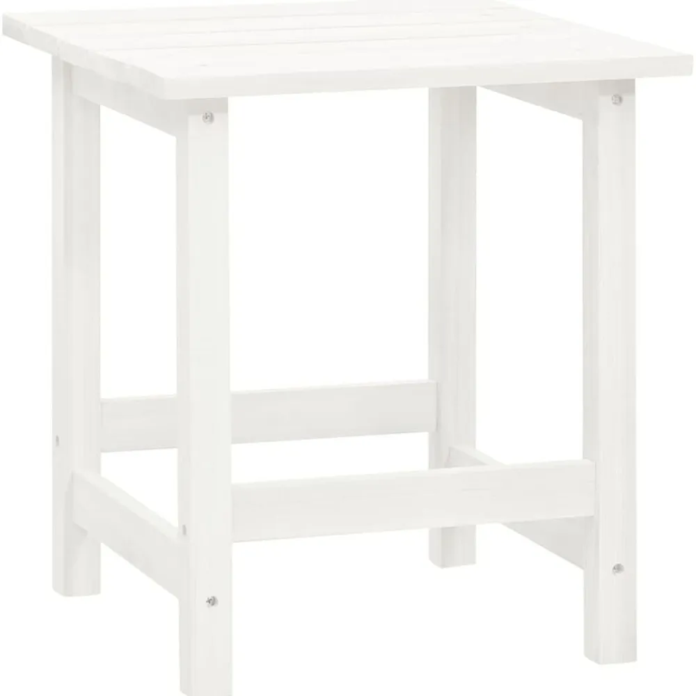 vidaXL Silla con otomana y mesa jardín Adirondack macizo abeto Blanco New