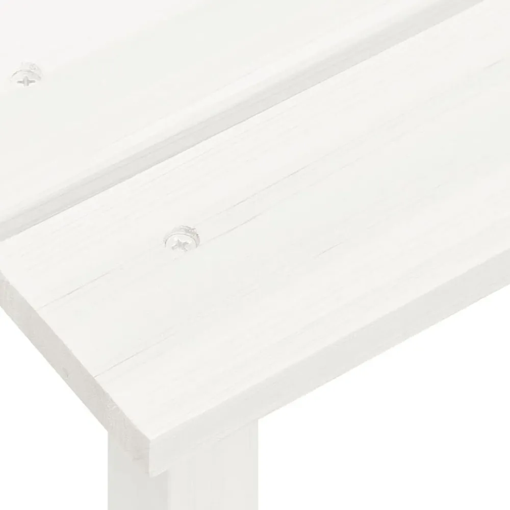 vidaXL Silla con otomana y mesa jardín Adirondack macizo abeto Blanco New