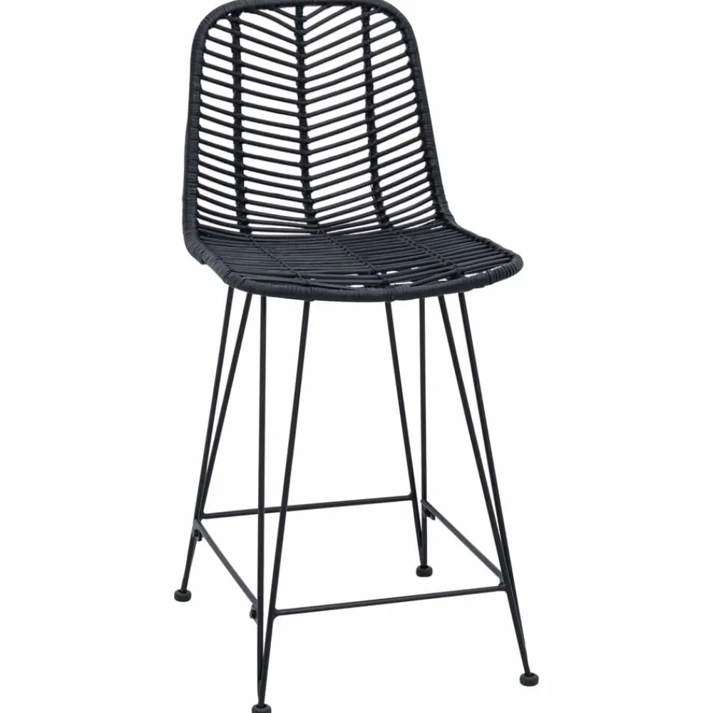vidaXL Silla de Bar 2 pcs 44,5 x 54,5 x 97,5 cm Ratan e Hierro Negro Online