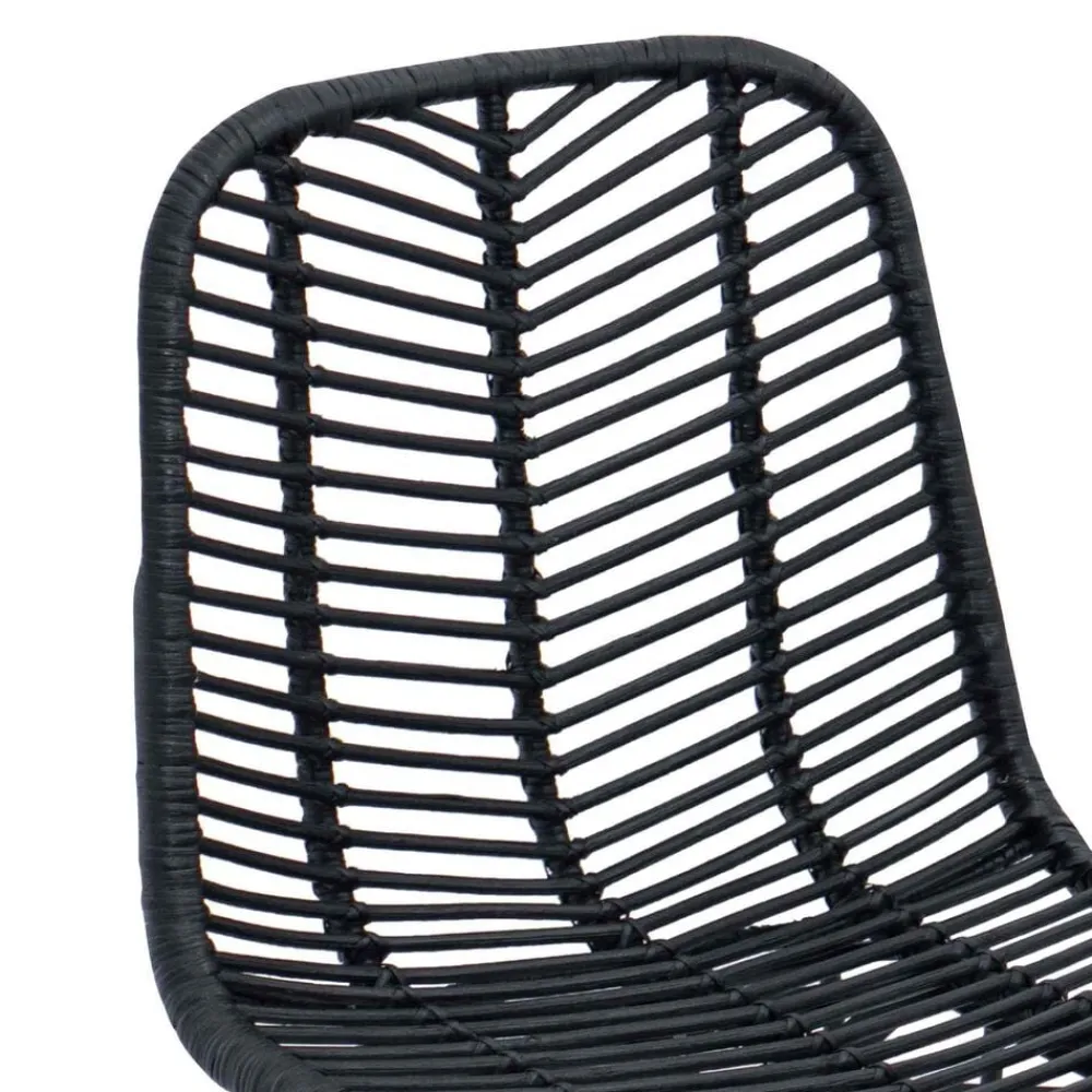 vidaXL Silla de Bar 2 pcs 44,5 x 54,5 x 97,5 cm Ratan e Hierro Negro Online