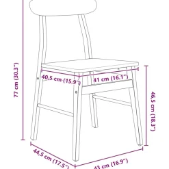 vidaXL Sillas-Silla de comedor 2 pcs 43 x 44,5 x 77 cm