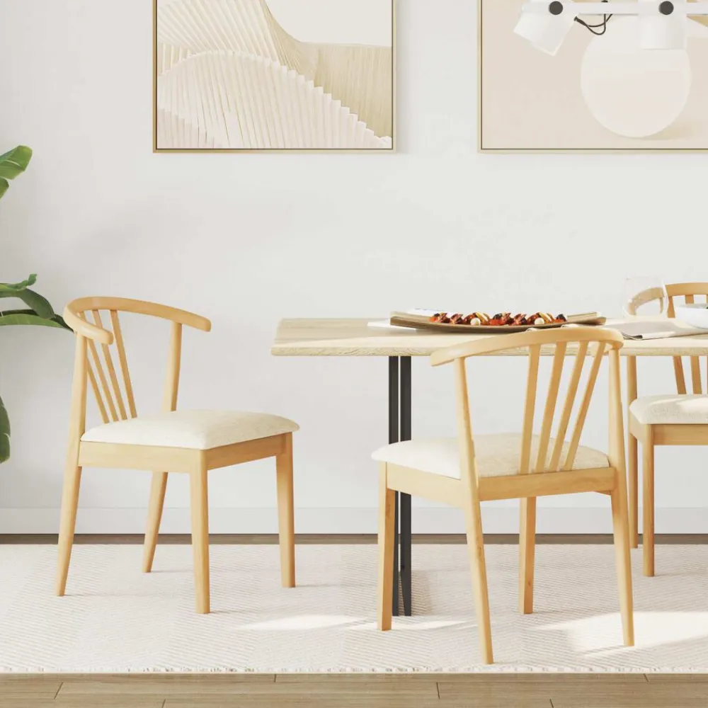 vidaXL Silla de comedor 2 pcs Madera de caucho sólida Natural y claro Best
