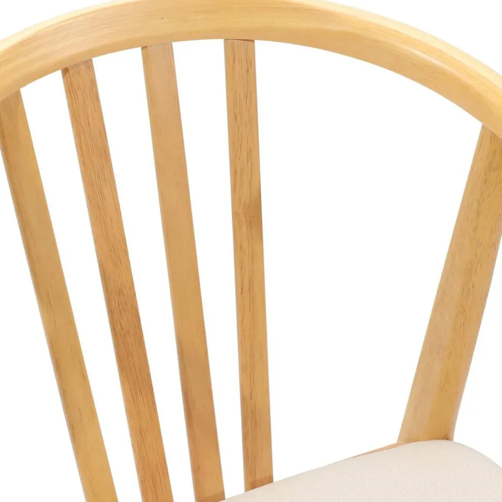 vidaXL Silla de comedor 2 pcs Madera de caucho sólida Natural y claro Best