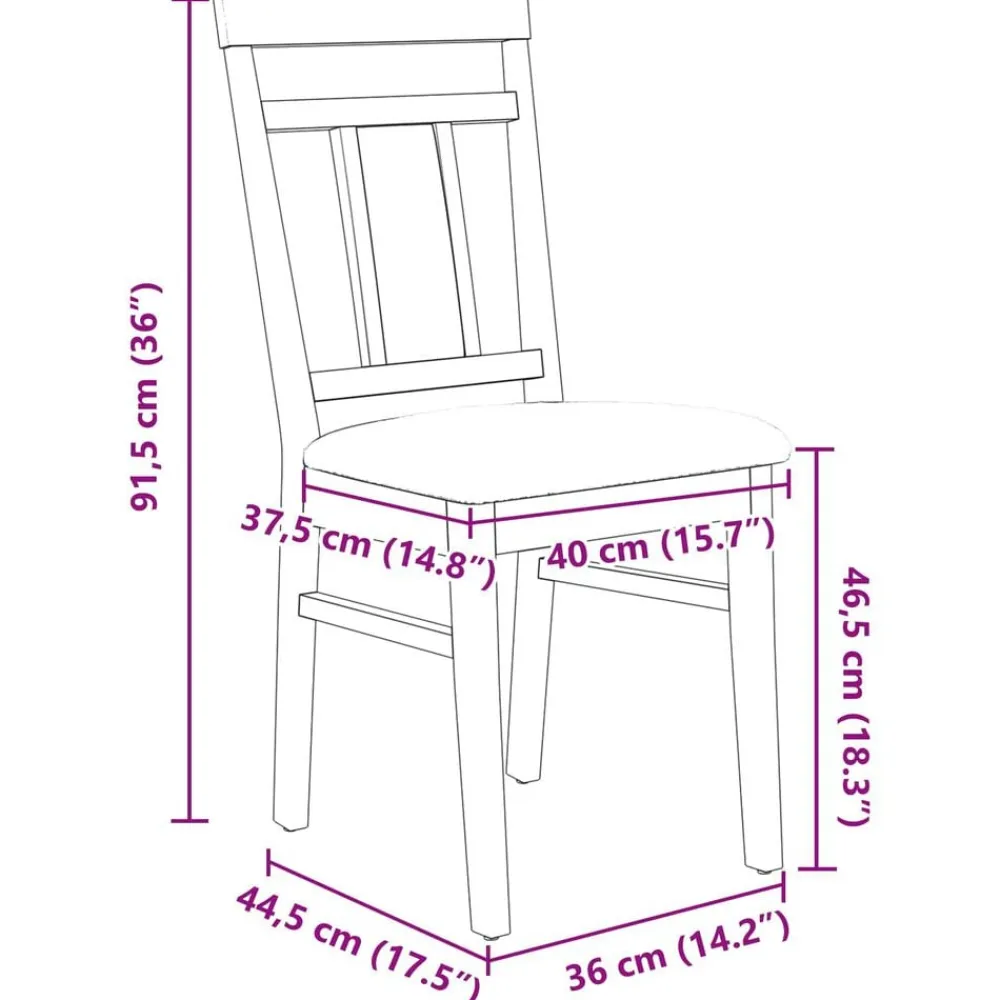 vidaXL Silla de comedor 2 pcs claro Madera de Caucho Sólido Natural y Clearance