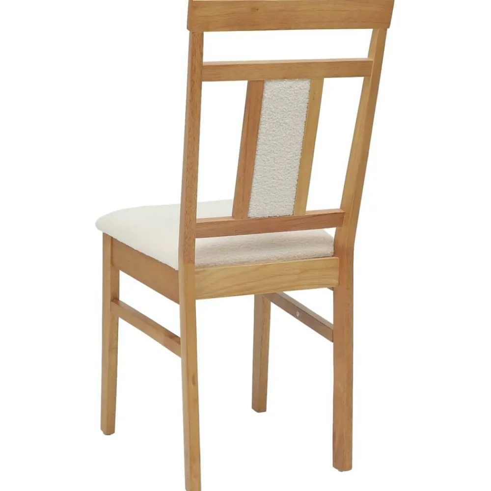vidaXL Silla de comedor 2 pcs claro Madera de Caucho Sólido Natural y Clearance