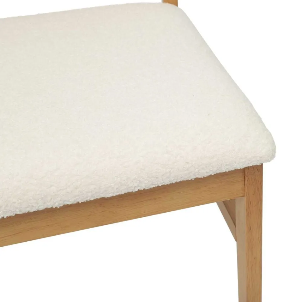 vidaXL Silla de comedor 2 pcs claro Madera de Caucho Sólido Natural y Clearance