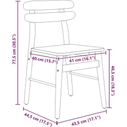 vidaXL Silla de comedor 2 pcs Madera de Caucho Sólido White Outlet