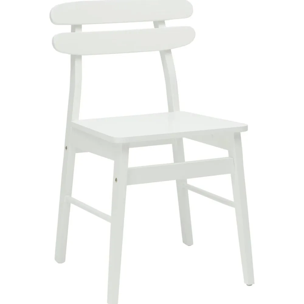 vidaXL Silla de comedor 2 pcs Madera de Caucho Sólido White Outlet
