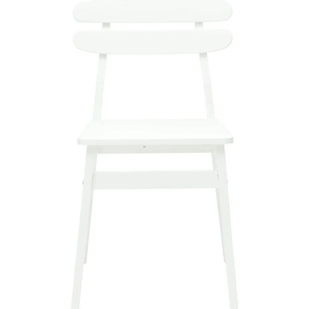 vidaXL Silla de comedor 2 pcs Madera de Caucho Sólido White Outlet