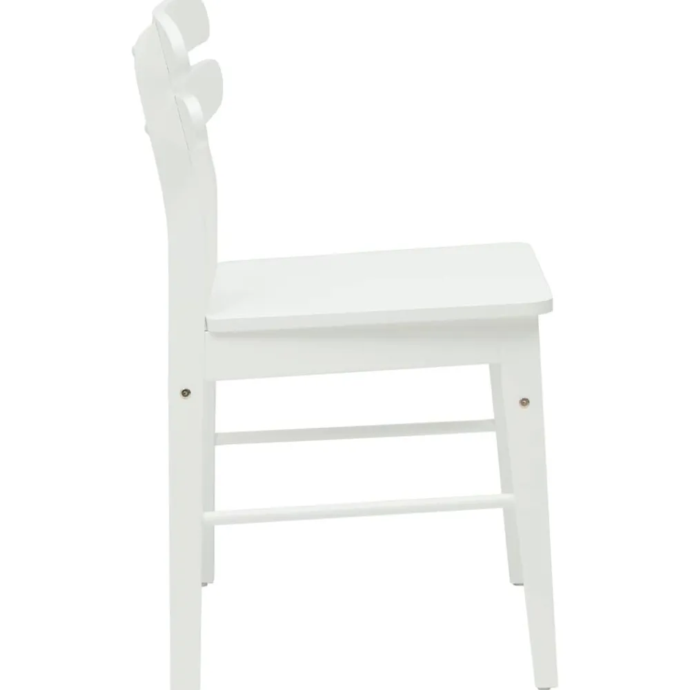 vidaXL Silla de comedor 2 pcs Madera de Caucho Sólido White Outlet