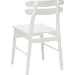 vidaXL Silla de comedor 2 pcs Madera de Caucho Sólido White Outlet