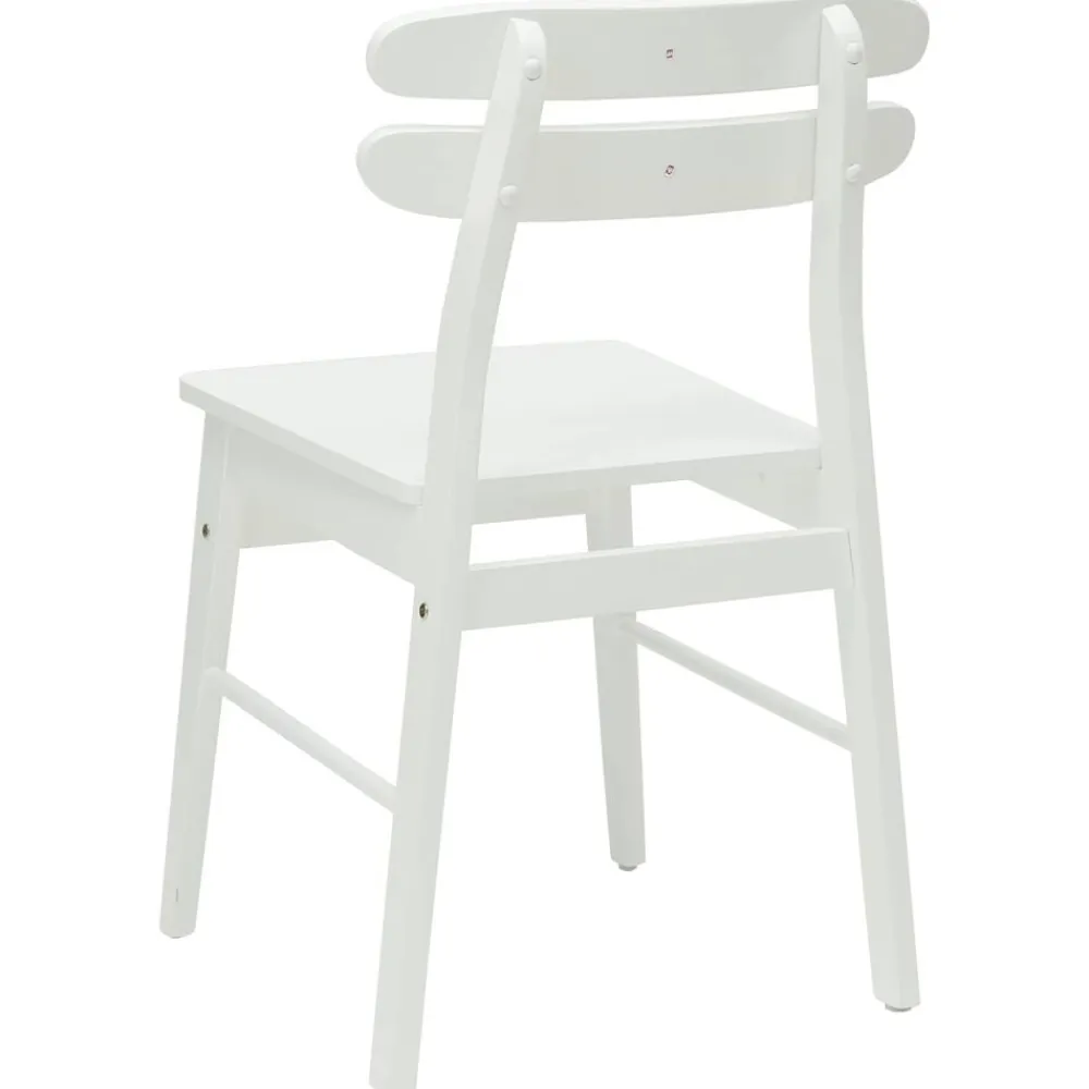 vidaXL Silla de comedor 2 pcs Madera de Caucho Sólido White Outlet
