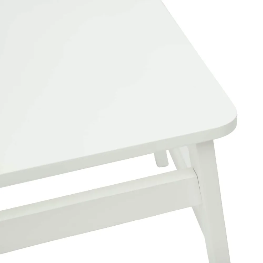 vidaXL Silla de comedor 2 pcs Madera de Caucho Sólido White Outlet