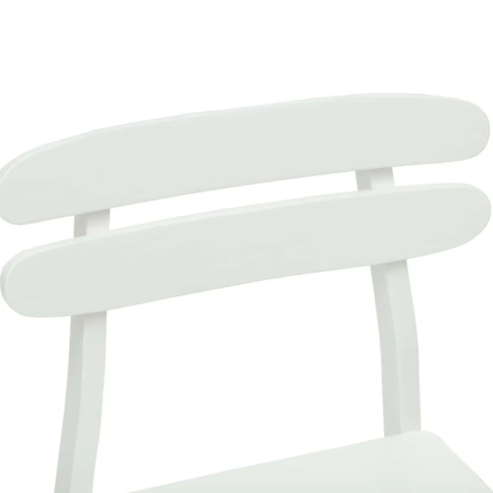 vidaXL Silla de comedor 2 pcs Madera de Caucho Sólido White Outlet