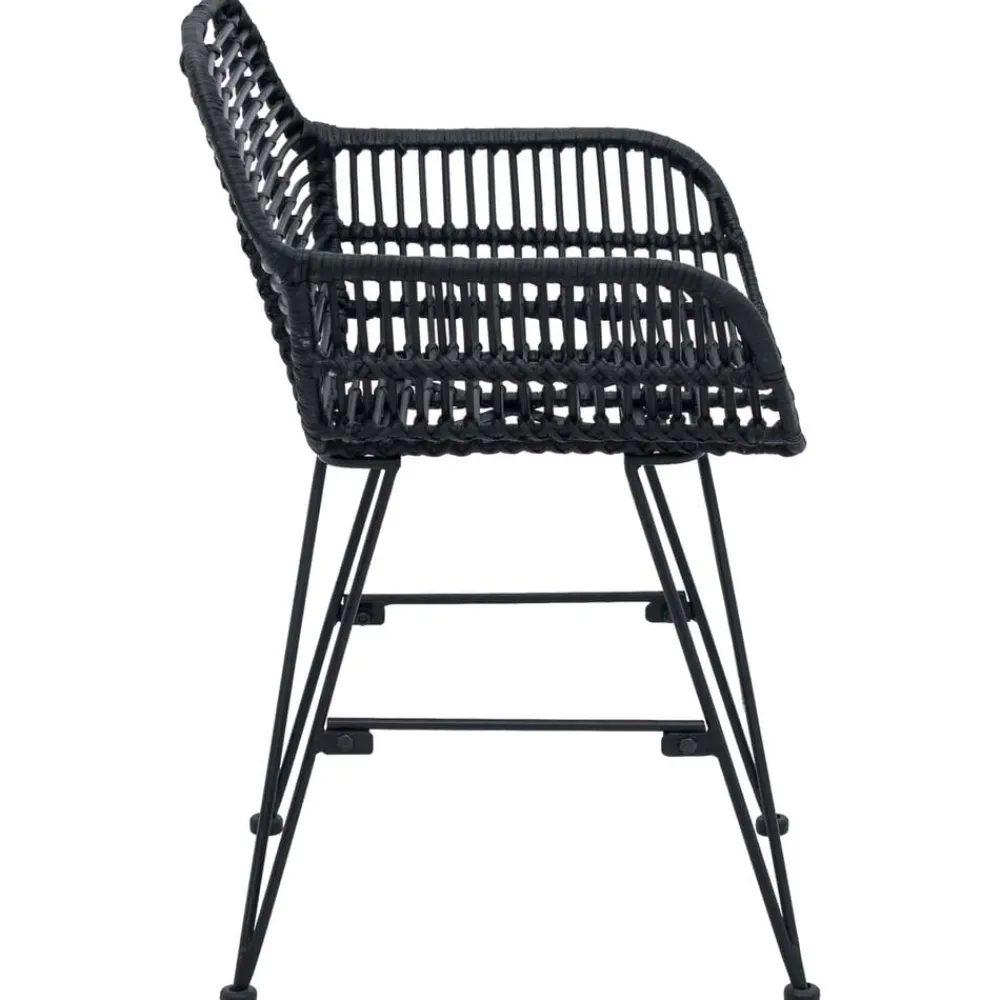 vidaXL Silla de comedor 2 pcs 55 x 50 x 74 cm Ratan e Hierro Negro Sale
