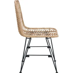 vidaXL Silla de comedor 2 pcs 44 x 47 x 85 cm Ratan e Hierro Natural Sale