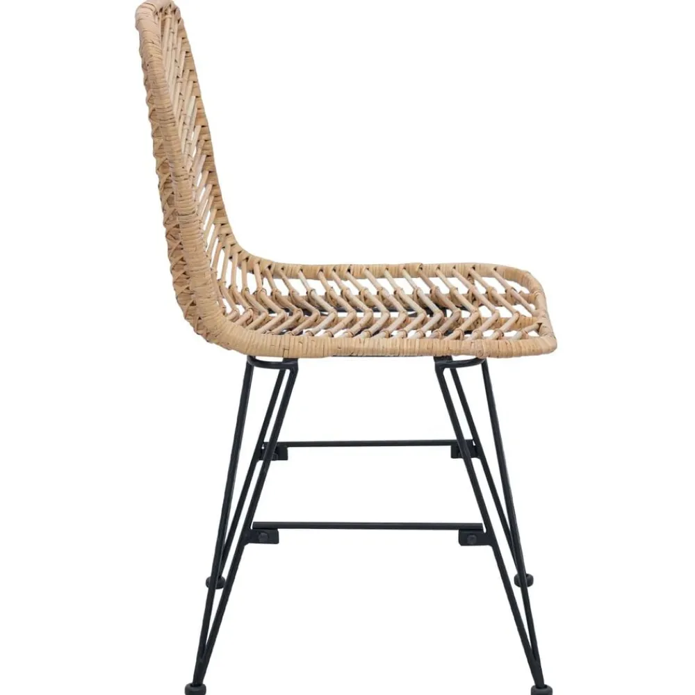 vidaXL Silla de comedor 2 pcs 44 x 47 x 85 cm Ratan e Hierro Natural Sale