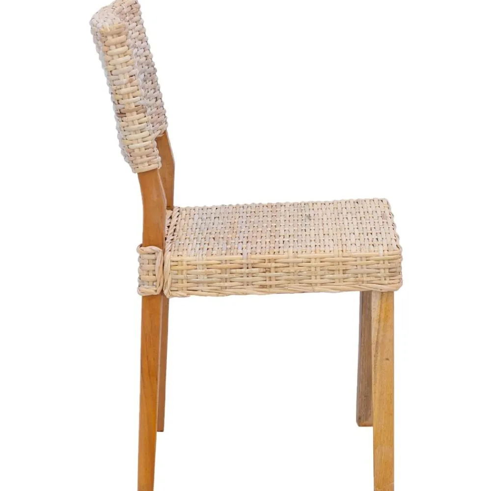 vidaXL Silla de comedor 2 pcs 46 x 55 x 84 cm Ratán Kubu Natural