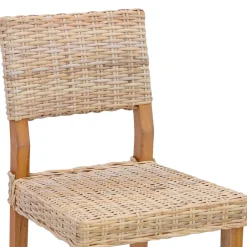 vidaXL Silla de comedor 2 pcs 46 x 55 x 84 cm Ratán Kubu Natural