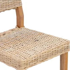 vidaXL Silla de comedor 2 pcs 46 x 55 x 84 cm Ratán Kubu Natural