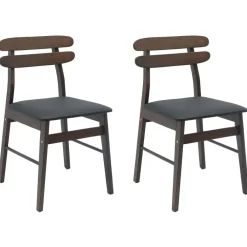 vidaXL Silla de comedor 2 pcs Marrón claro y negro marr&oacute;n claro y negro Discount