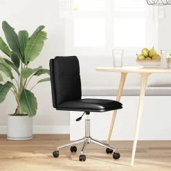 vidaXL Sillas-Silla de comedor de cuero sintético negra