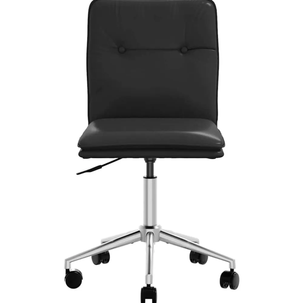vidaXL Sillas-Silla de comedor de cuero sintético negra