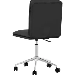 vidaXL Sillas-Silla de comedor de cuero sintético negra
