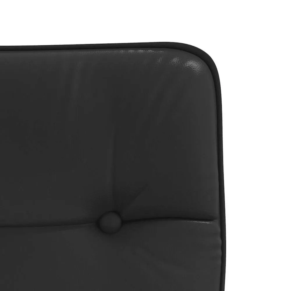 vidaXL Sillas-Silla de comedor de cuero sintético negra