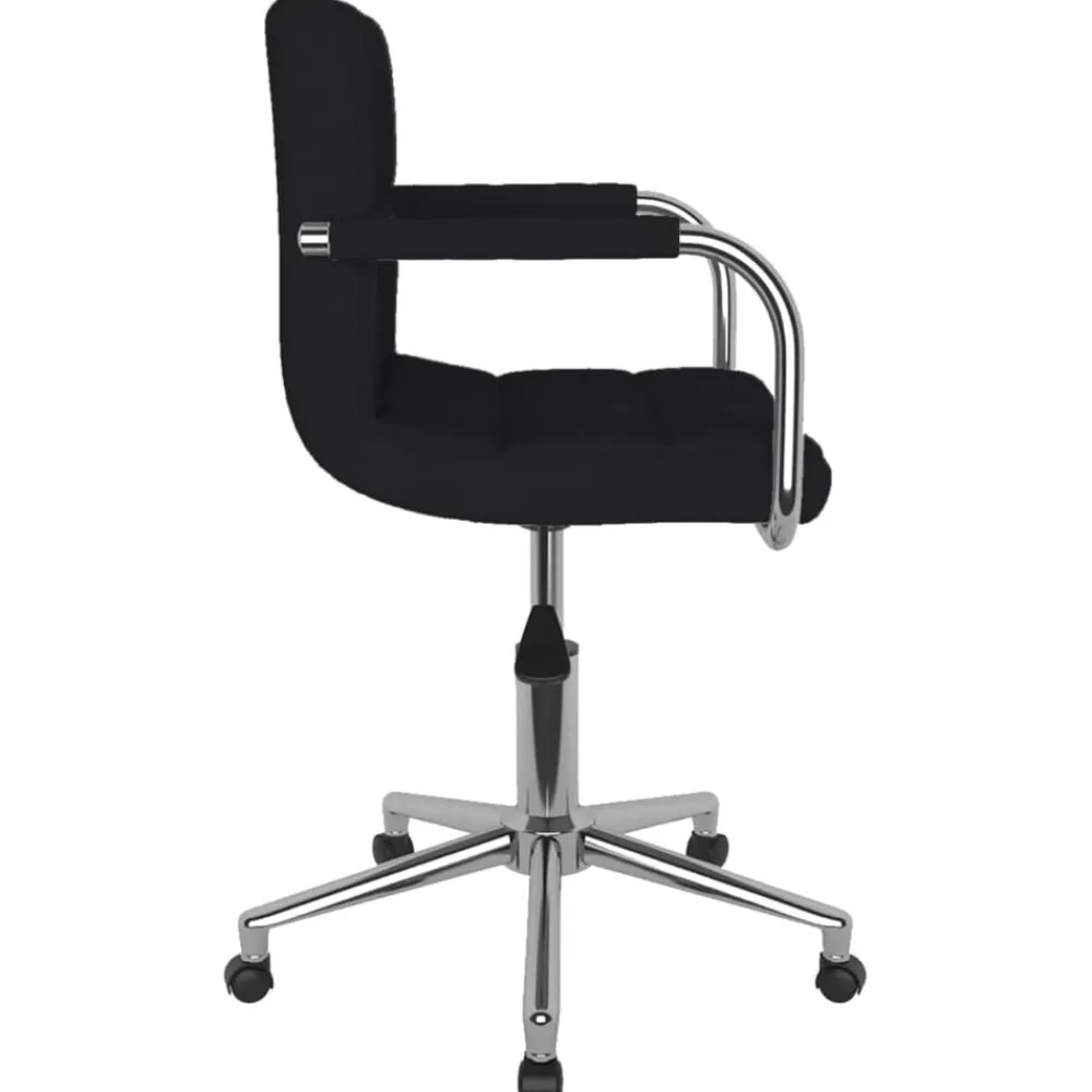 vidaXL Sillas-Silla de comedor giratoria tela