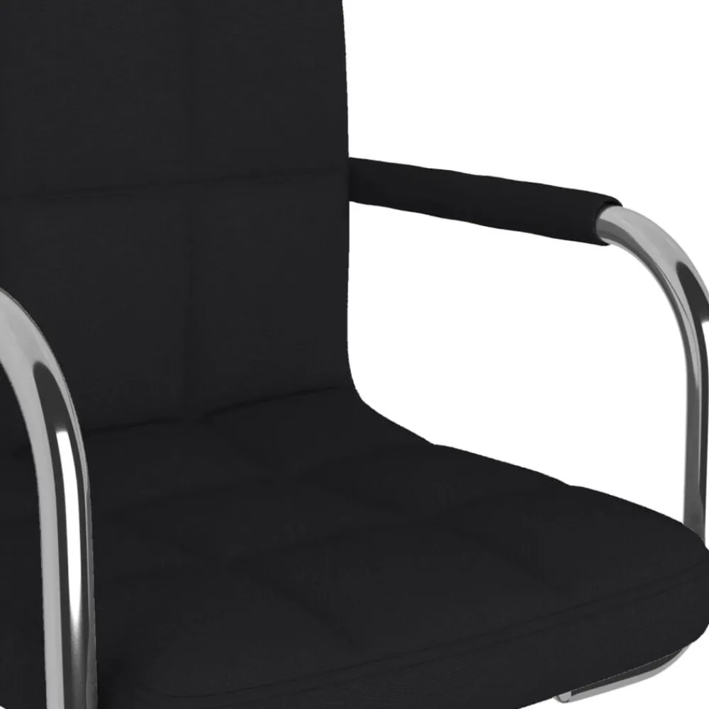 vidaXL Sillas-Silla de comedor giratoria tela