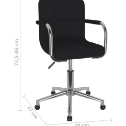 vidaXL Sillas-Silla de comedor giratoria tela