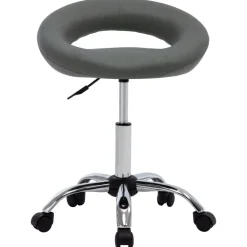 vidaXL Silla de comedor giratoria de cuero sintética Gris