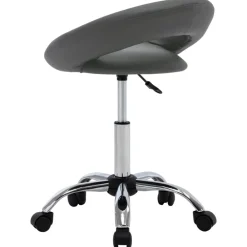 vidaXL Silla de comedor giratoria de cuero sintética Gris