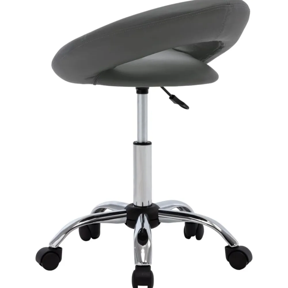 vidaXL Silla de comedor giratoria de cuero sintética Gris