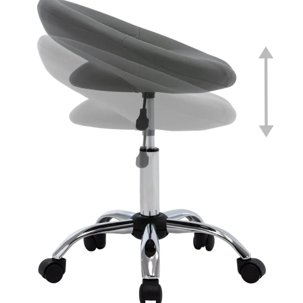 vidaXL Silla de comedor giratoria de cuero sintética Gris