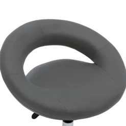 vidaXL Silla de comedor giratoria de cuero sintética Gris