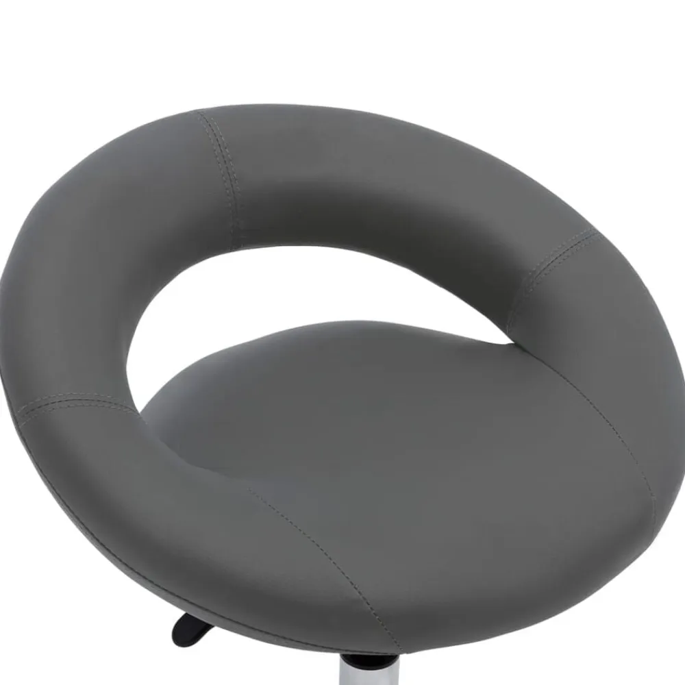 vidaXL Silla de comedor giratoria de cuero sintética Gris