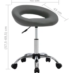 vidaXL Silla de comedor giratoria de cuero sintética Gris