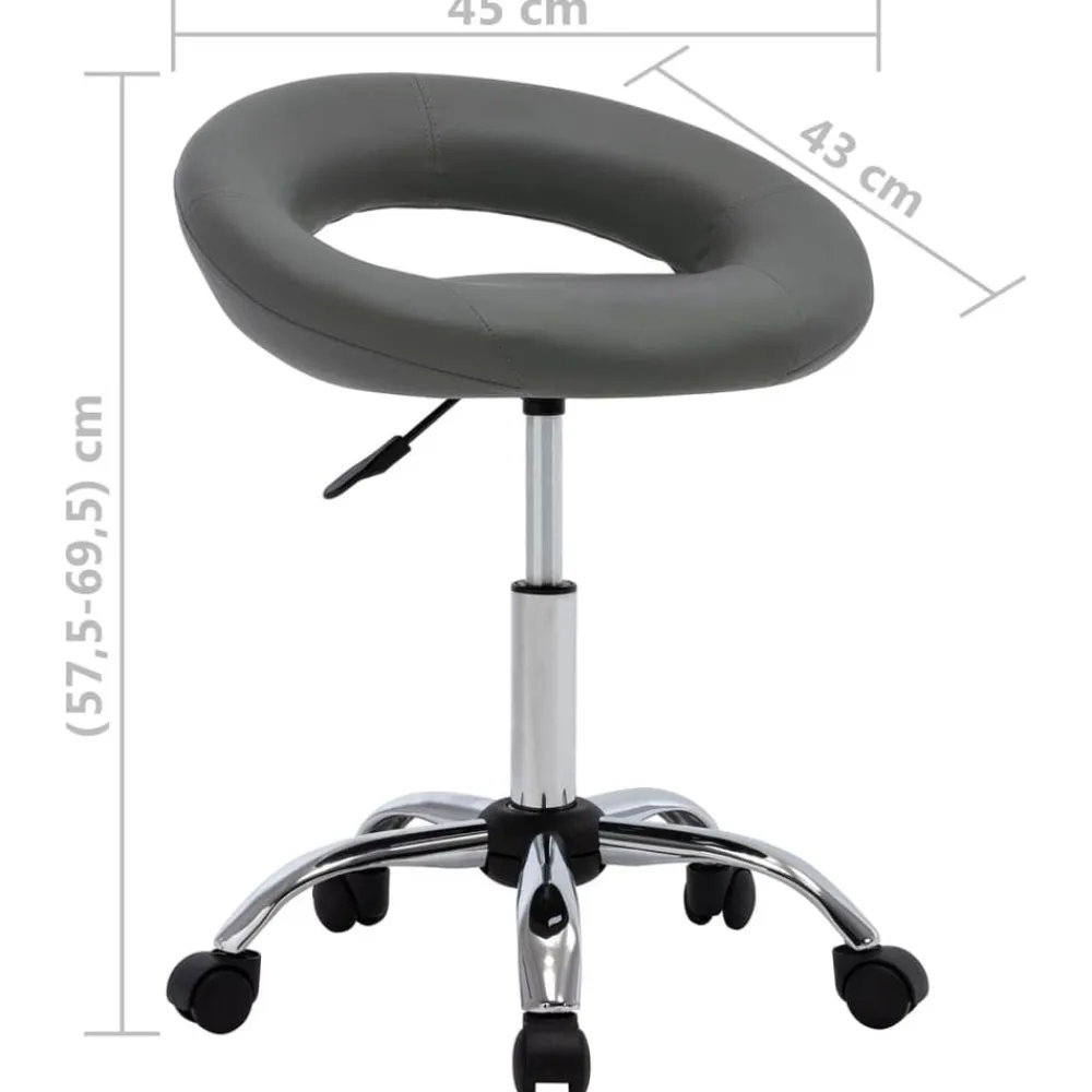 vidaXL Silla de comedor giratoria de cuero sintética Gris