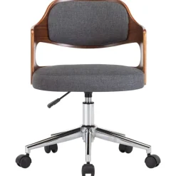 vidaXL Silla de comedor giratoria de madera curvada y tela Gris Outlet