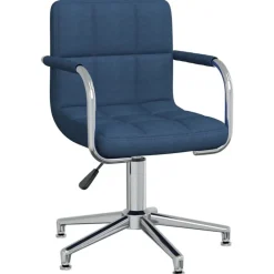vidaXL Silla de comedor giratoria tela Azul Sale