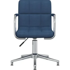 vidaXL Silla de comedor giratoria tela Azul Sale