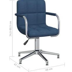 vidaXL Silla de comedor giratoria tela Azul Sale