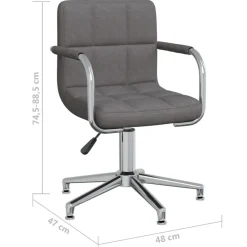 vidaXL Sillas-Silla de comedor giratoria tela