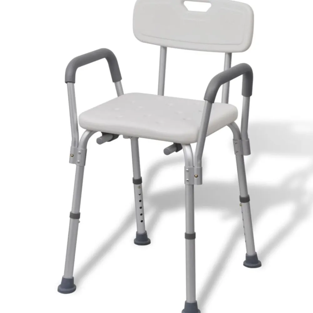 vidaXL Silla de ducha de aluminio blanco Sale