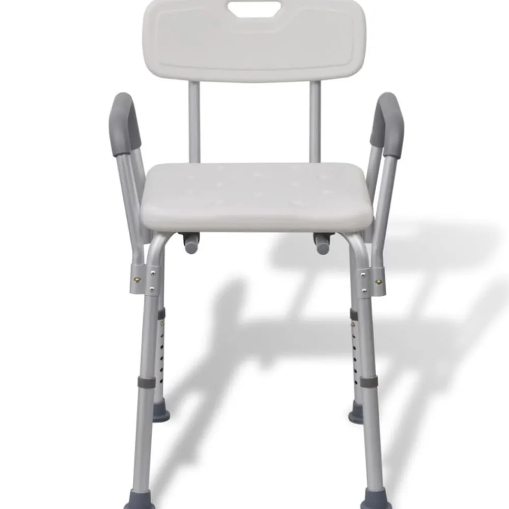 vidaXL Silla de ducha de aluminio blanco Sale