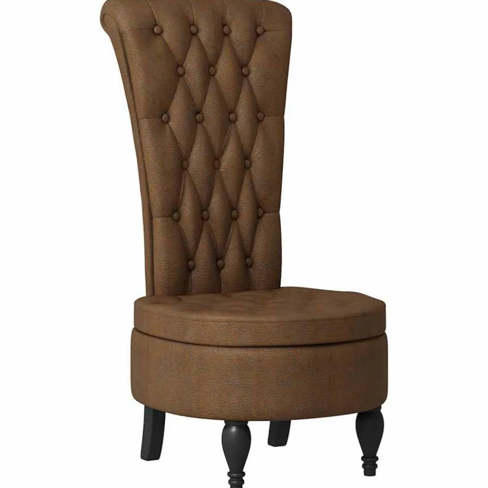vidaXL Sillas-Silla de estilo zueco Marrón 56,5 x 70 x 110 cm