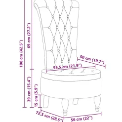vidaXL Sillas-Silla de estilo zueco Marrón 56,5 x 70 x 110 cm